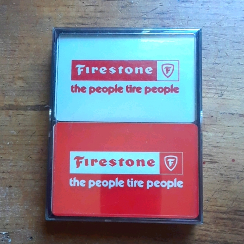 Vintage 2 pack Firestone playing cards